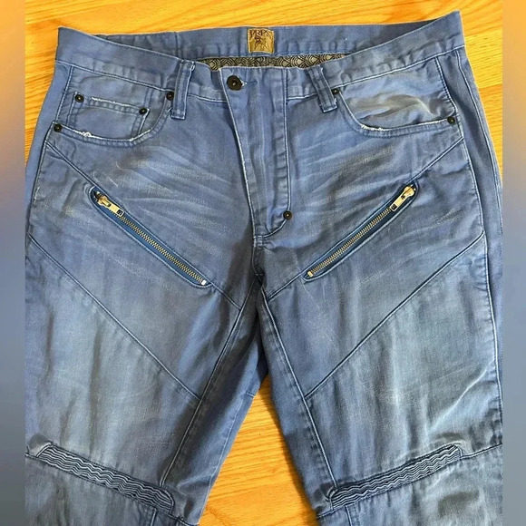 PRPS Straight Barracuda Fit Moto Biker Men’s Jeans - Picture 2 of 9